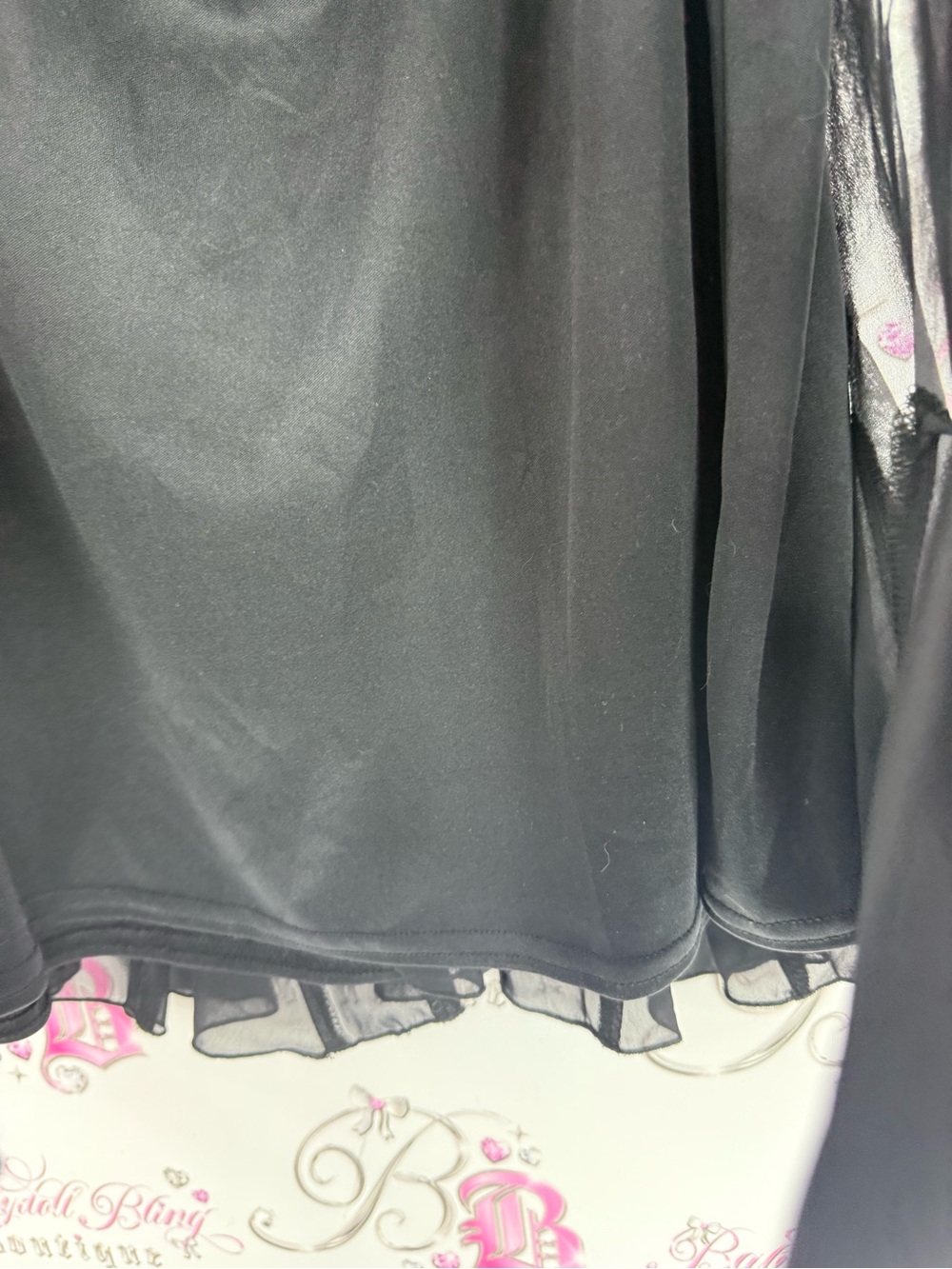 JS Collections skirt ruffle hem fairy Black Circle Skirt with Flounced Hem - Picture 3 of 9